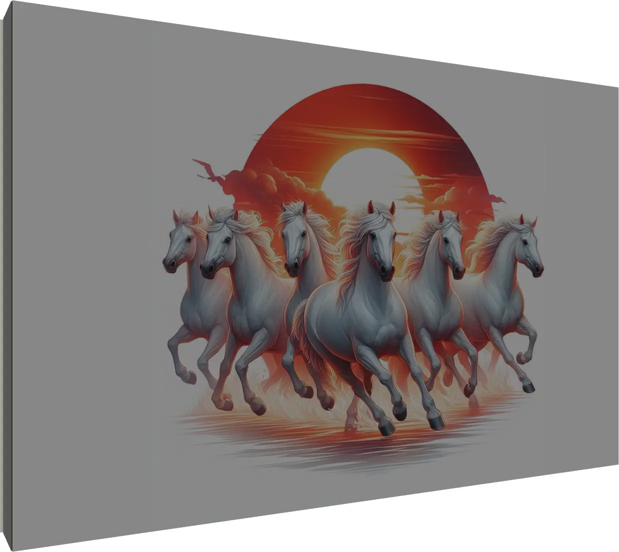 Stylized Lucky Seven Horses Art | PrintPosters.in